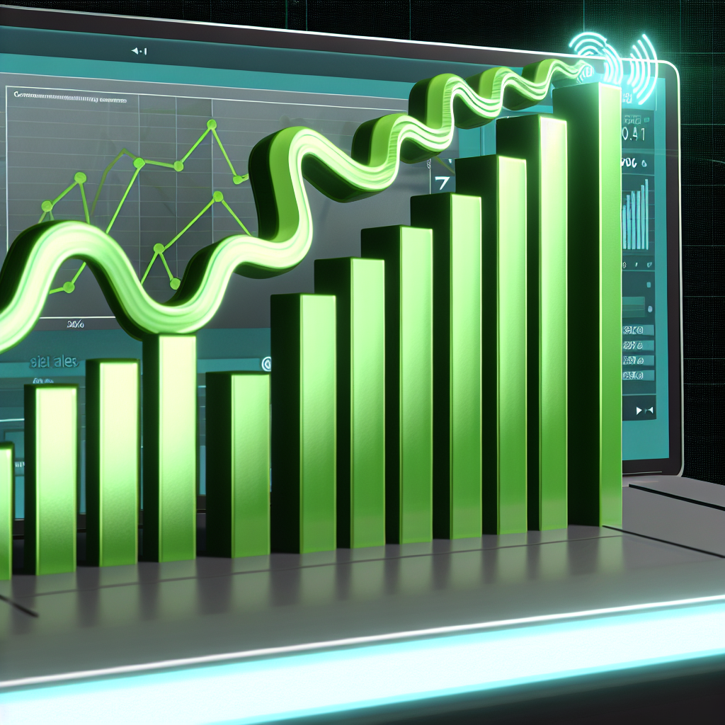 A dynamic image of a sales chart showing significa